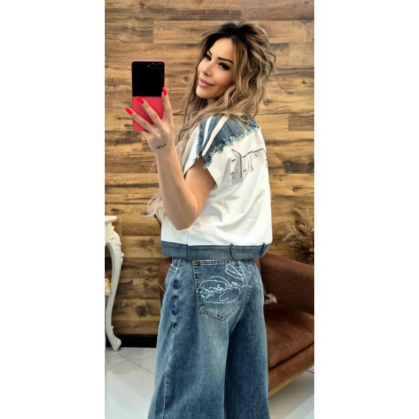 Тениска demi в бяло